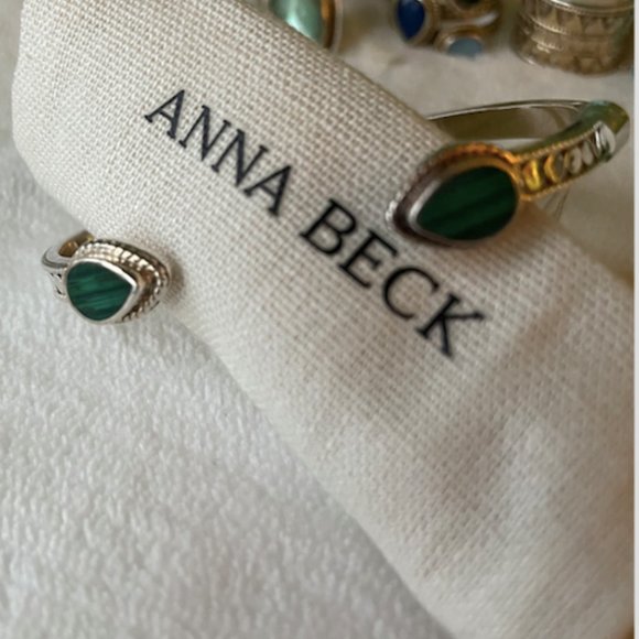 Anna Beck | Malachite Cabochon Bangle Bracelet - Picture 1 of 6